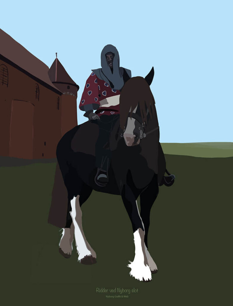 Illustration ridder ved Nyborg Slot